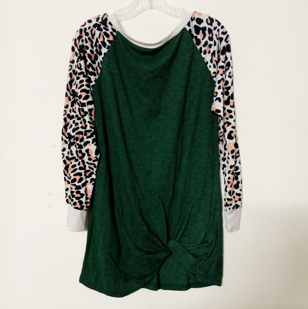 Tie knot sporty sweatshirt top blouse sweater M/L